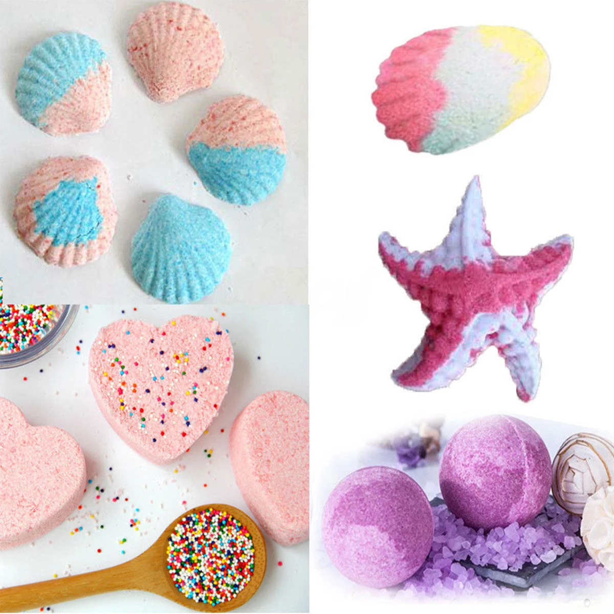 JX-LCLYL 16pcs New Metal Aluminum Bath Bomb Moulds DIY Cake Ball Molds Homemade Crafting