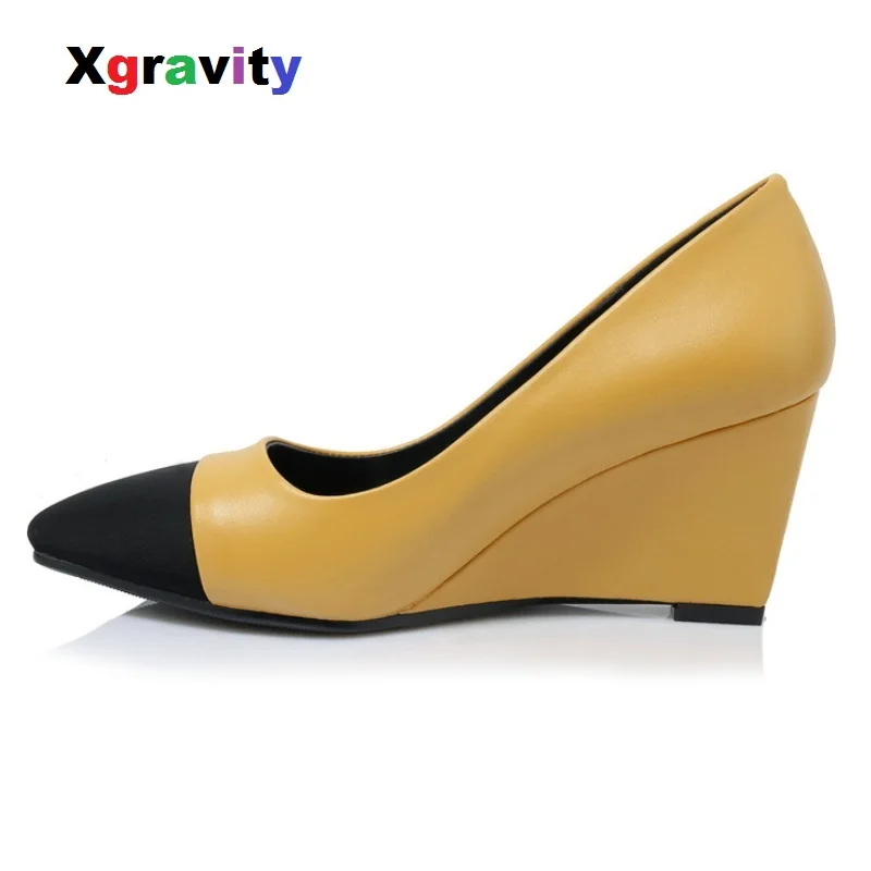 Xgravity Hot Autumn Spring Pointed Toe Wedges Comfortable High