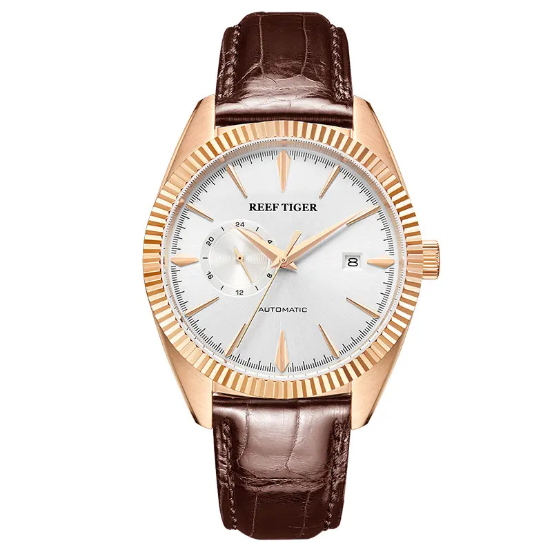 

Reef Tiger/RT Top Brand Luxury Mens Watch Automatic Dress Watches Relogio Feminino Leather Waterproof Relogio Masculino RGA1616