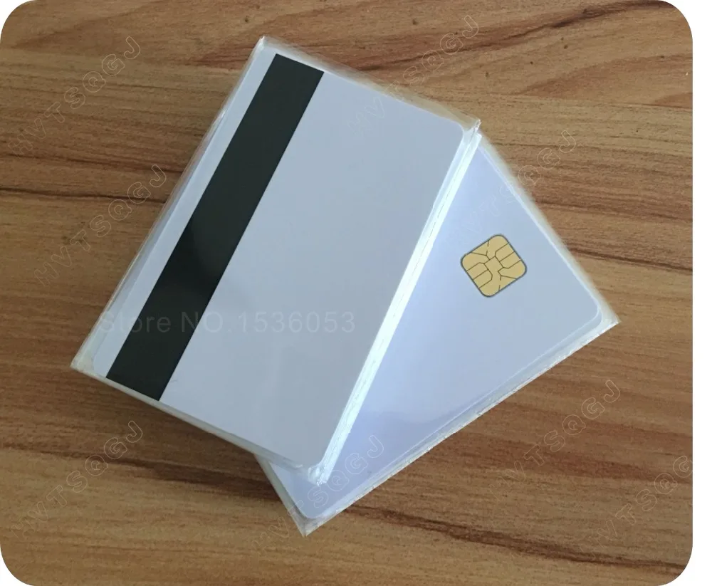 100 шт. печать контактных Sle4428 чип смарт-ic Пустая карточка из ПВХ w/Hi-Co с магнитной полосой Композитный карты