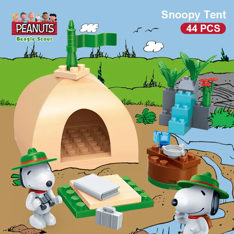 BanBao 7517 Горячая IP Snoopy арахис палатка пластиковые строительные блоки игрушки для