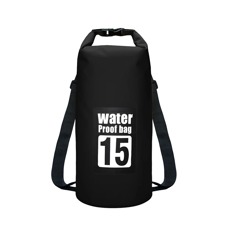 15L Black 5L/10L/15L/20L Водонепроницаемый сухой мешок сумка для хранения сумка для плавания Каякинг каноэ Рыбалка двойные ремни - Цвет: 15L Black