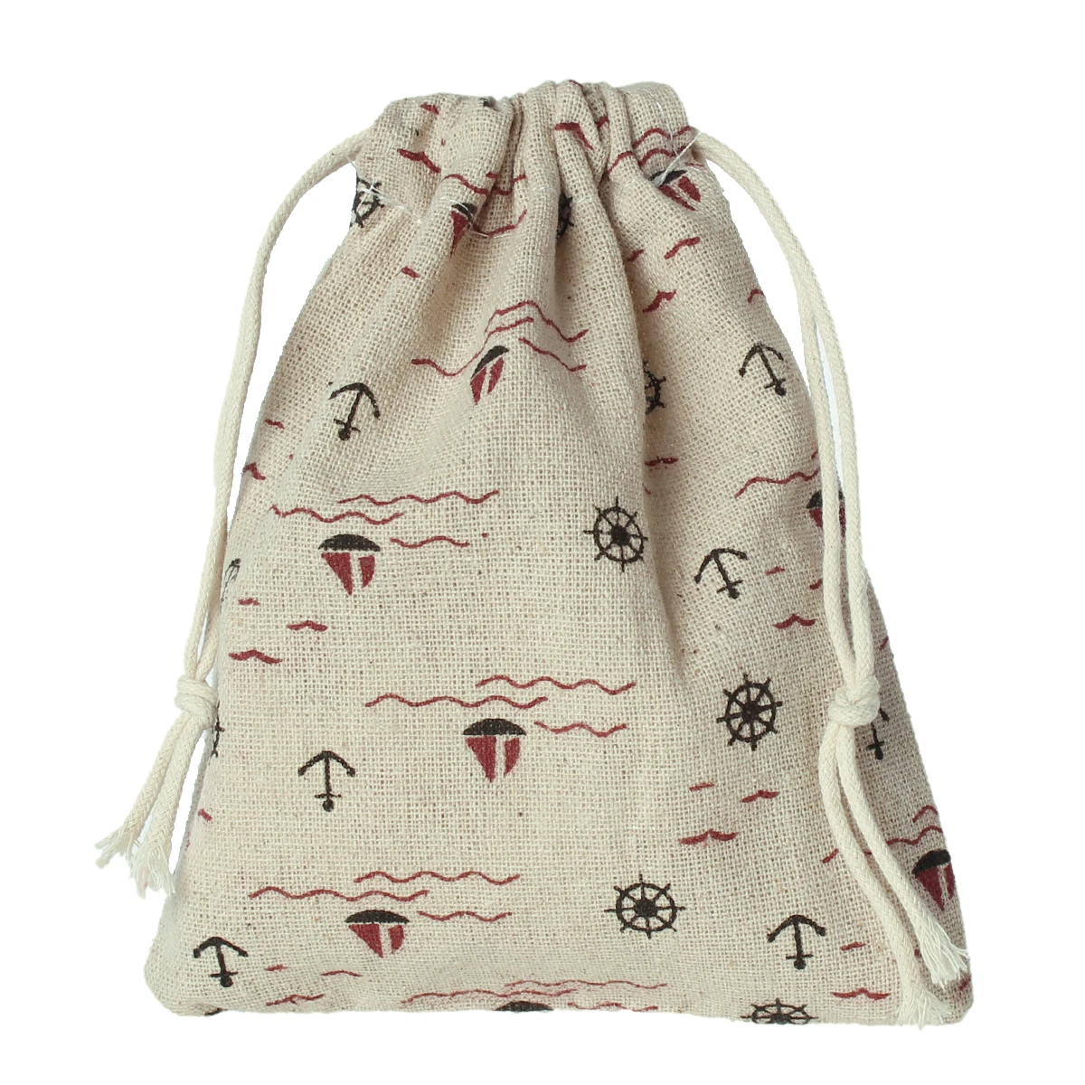 Doreen Box Cotton Linen Cloth Jewelry Bags Drawstring Rectangle Natural