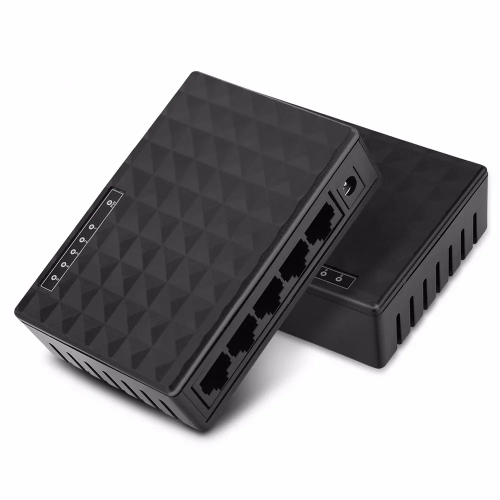 10/100 Мбит/с 5 Порты Fast Ethernet LAN RJ45 Vlan коммутатор Ethernet+ Зарядное устройство US/EU