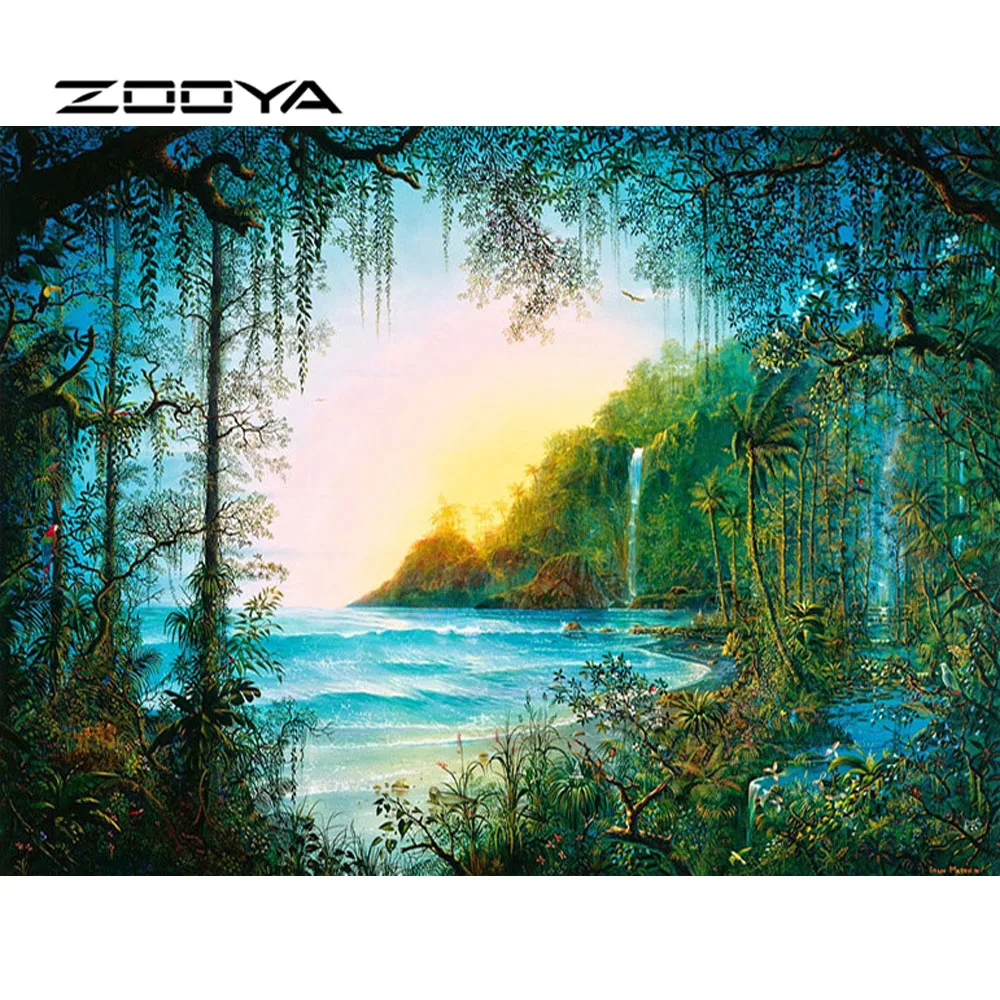 ZOOYA Diamond Embroidery Sale Landscape Wonderland Painting Cross Stitch Full Mosaic Pictures Rhinestones RF1775 | Дом и сад