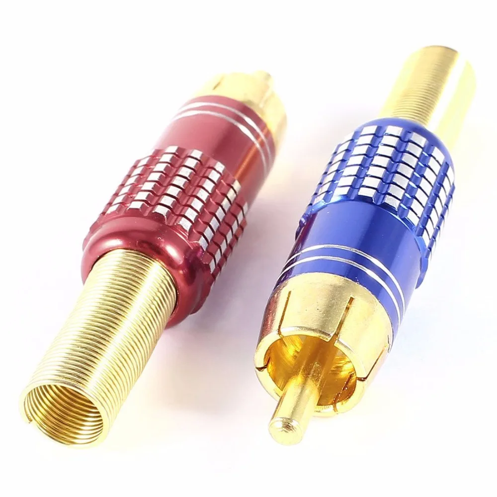 100 pcs high quality Gold RCA Male Plug Solder Audio Video Adapter