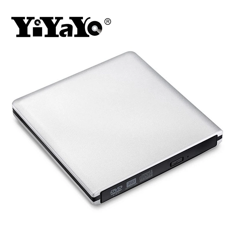 YiYaYo внешний CD/DVD RW rom, тонкий 8x рекордер USB DVD писатель DVD горелки портативный для ноутбука компьютера