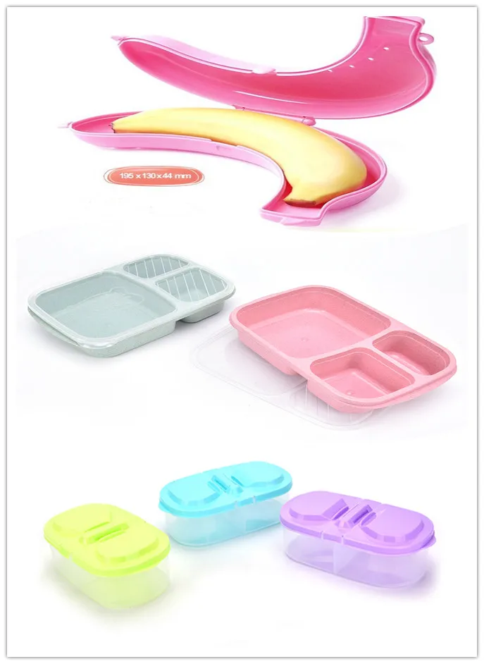 

1PC Healthy Plastic Food Container Portable Lunch Box Capacity Camping Picnic Food Fruit Container Storage Box