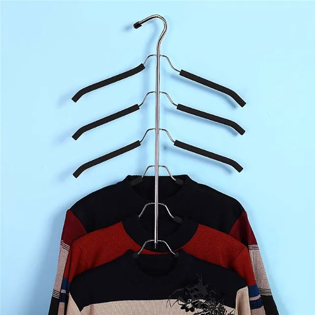 1Pcs Modern 6Layers Rotatable Rack Bathroom Shelf Hanger Tie Towel Hangers Anti-skid Sponge Suit Storage Hook Shirt Holder