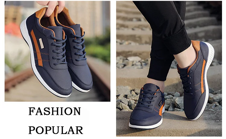 Новые модные мужские кроссовки для мужчин; повседневная обувь; дышащая мужская повседневная обувь на шнуровке; Весенняя кожаная обувь для мужчин; chaussure homme