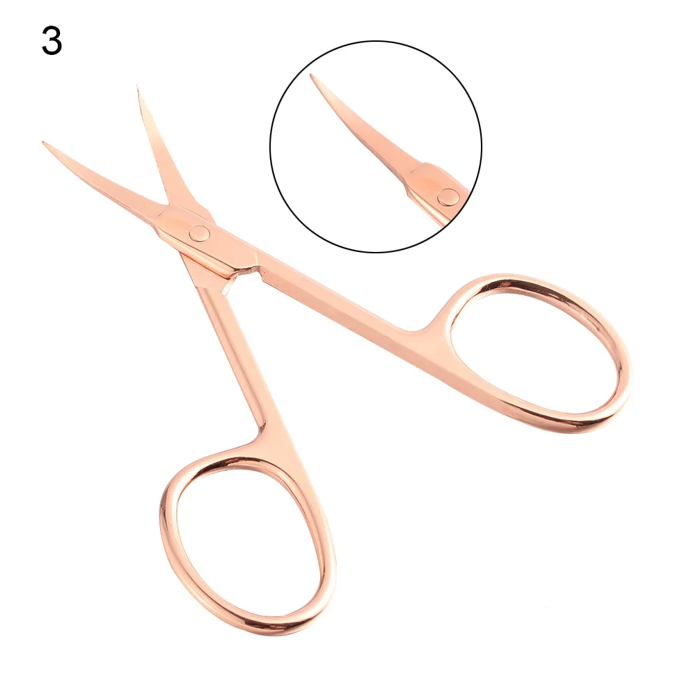 Eyebrow Scissor Stainless Steel Eyebrow Trimmer Eyebrow Eyelashes Nose Hair Scissor Manicure Scissors Cutter NailMakeup Tool - Цвет: 3