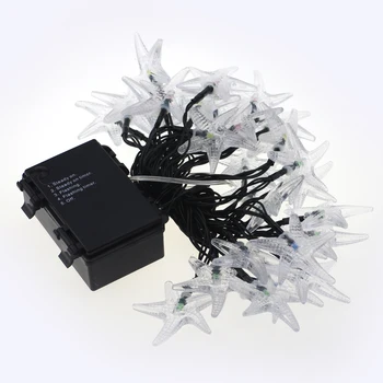 

6m 30leds Battery Powered Starfish Modelling LED String Lights Waterproof Christmas Fairy Lights Party Garden Holiday Decoration