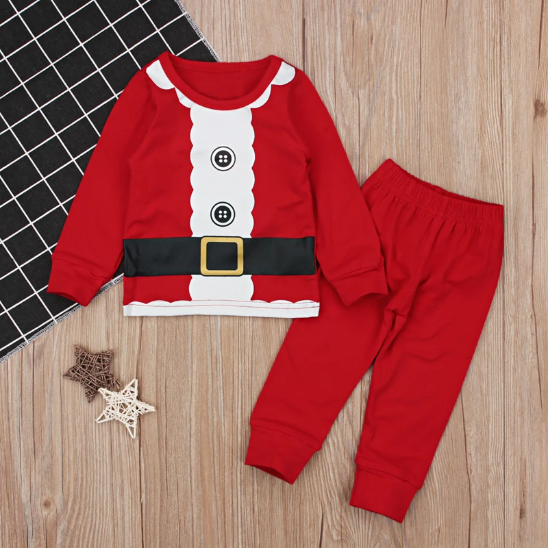 Rorychen/Новинка г.; хлопковая Рождественская Пижама с Санта-Клаусом для мальчиков; детская одежда для сна; детская Ночная одежда; детские пижамы