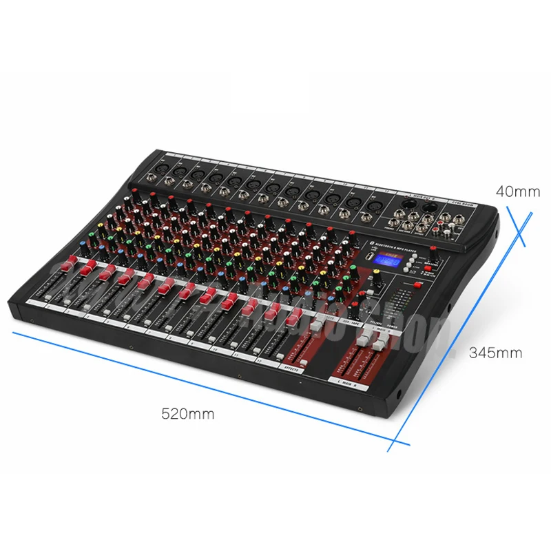 12 채널 DJ 믹서 KTV 무대 결혼식 공연 컨퍼런스 룸 믹서 잔향 블루투스 48V 팬텀 파워
