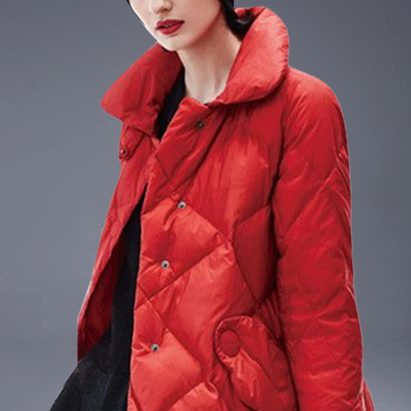 Осень Зима длинный пуховик Женская парка ультра легкий пуховик женская модная теплая куртка PP088