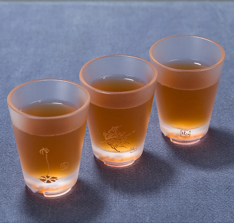50 мл японский бутик чайная чашка утолщение стекло цветные глянцевые мастер чашка золотой ручной окрашенный чайный набор чашка матовое стекло для чая Посуда