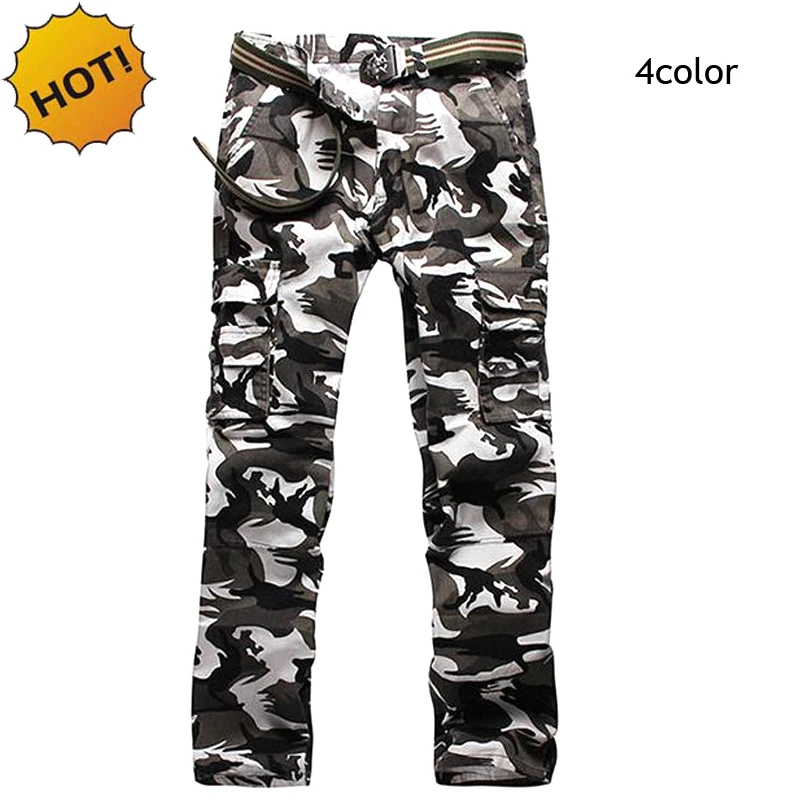 

New Fashion 2016 Outdoor Straight Camouflage Tactical Cargo Pants Men Sport Militar Army Pants Mens Baggy Multi Pocket Trousers