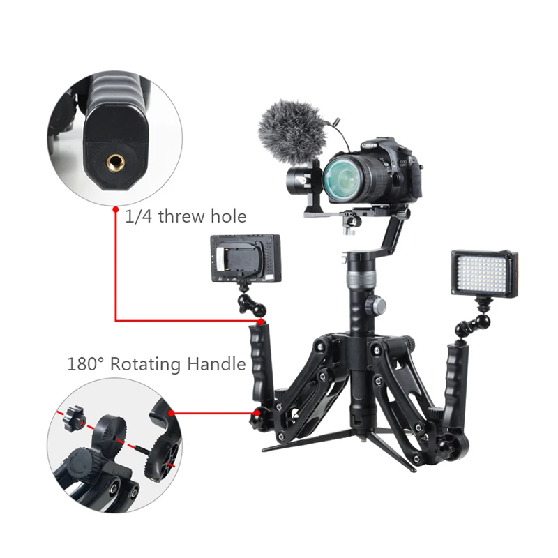 Стабилизатор с двумя ручками и пружиной для ZHIYUN Crane FeiyuTech AK2000S Moza AirCross 2 DJI Ronin RS2 3