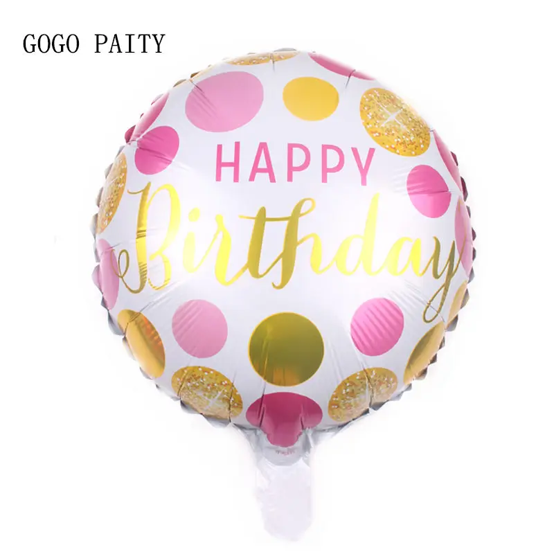 GOGO PAITY Новый 18 дюймовый круглый алюминиевый шар с днем рождения украшения для дня