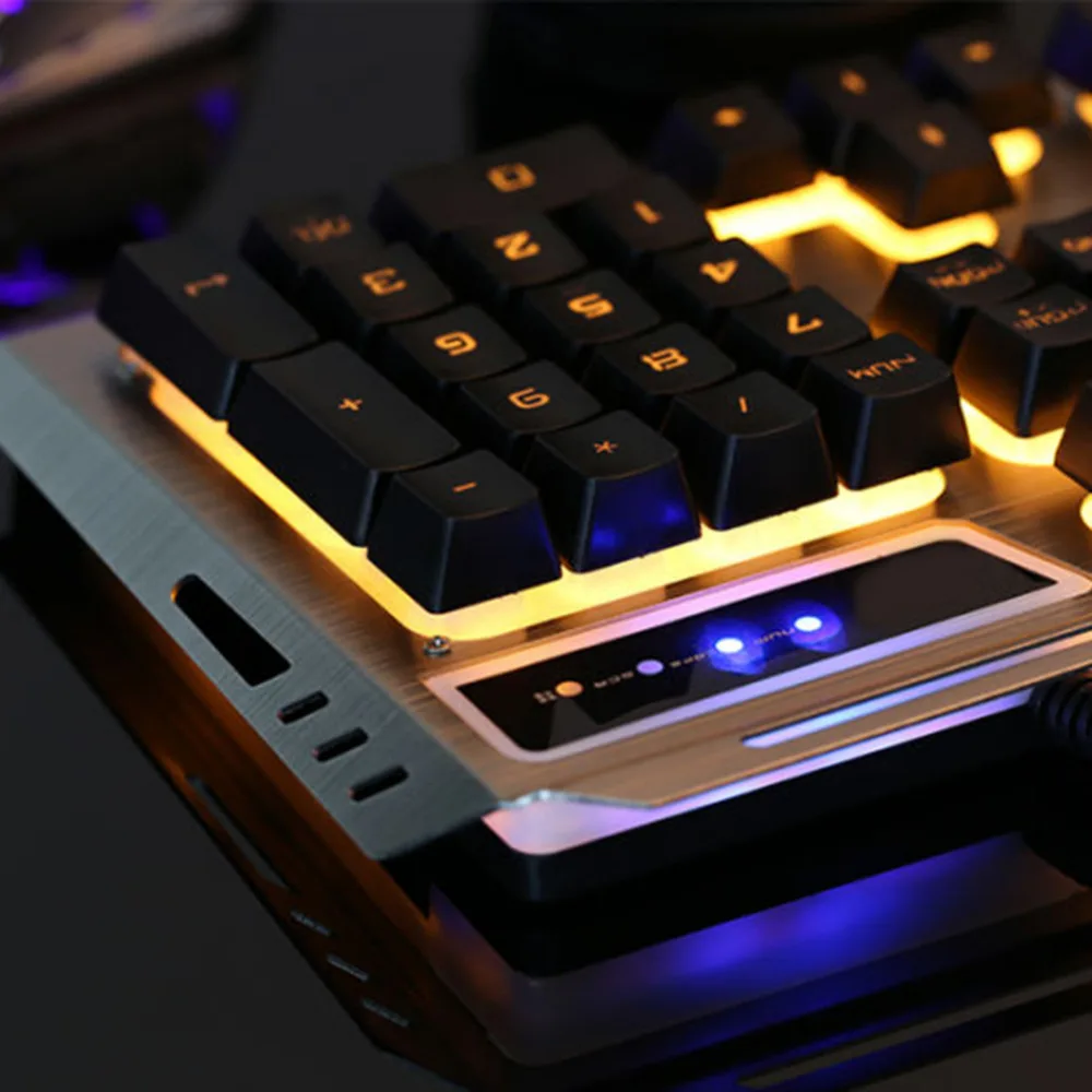 Новая Проводная игровая клавиатура, мышь, набор, подсветка, 4000 dpi, прочная USB Проводная эргономичная клавиатура, комбинированные мыши для ноутбука, ПК