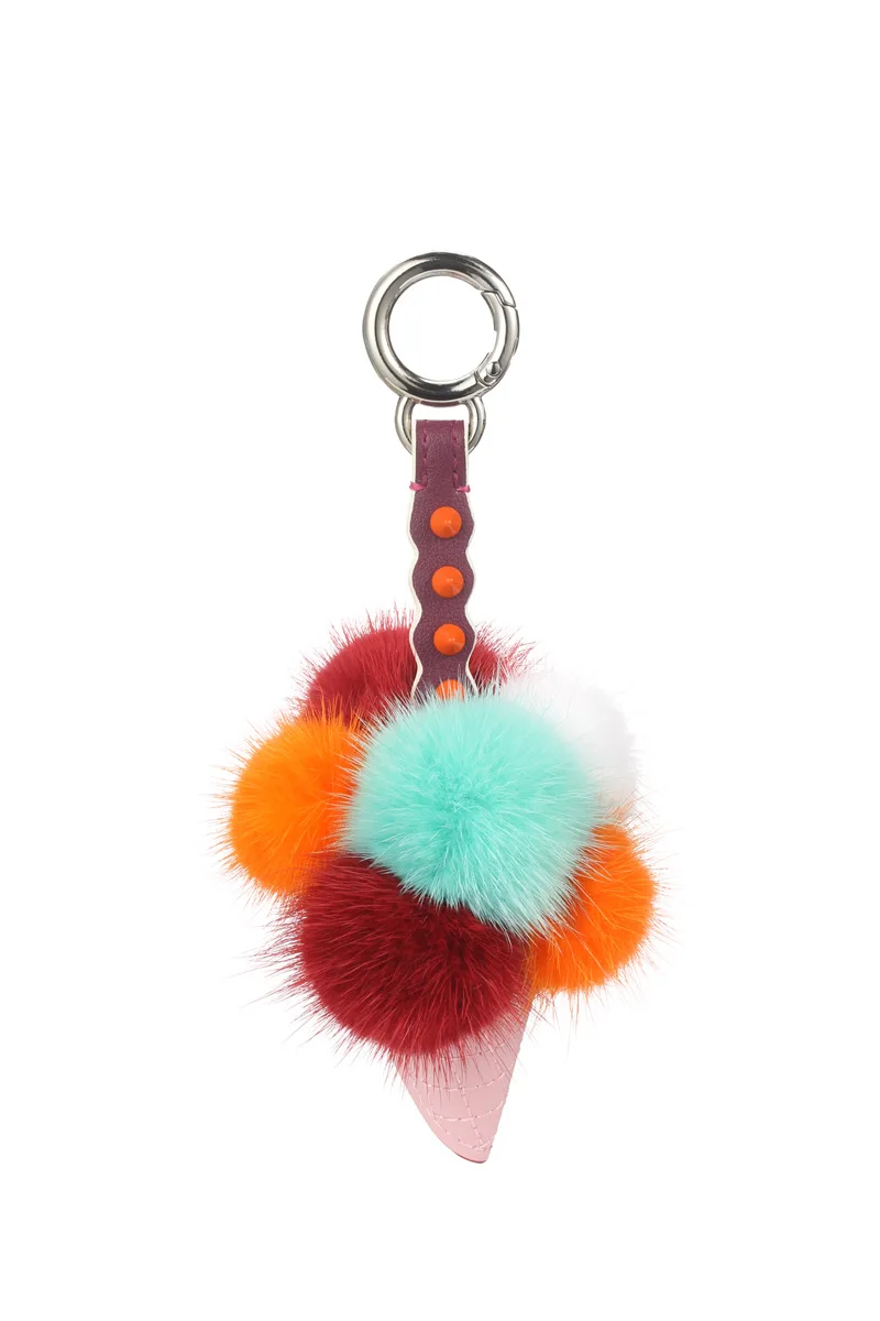 RTATD New Genuine Leather Bags Accessories Easy Matching Fur Ball Bags Charm B199