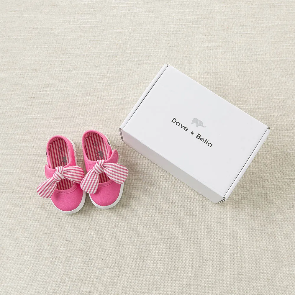 DB4719  Dave & Bella baby spring  new striped canvas shoes blue pink rose casual shoes  4 colors