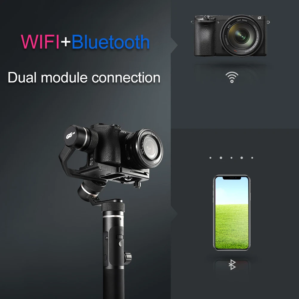 

G6 Plus Portable Rolling Adjustment Stabilizer Durable Aluminum Alloy All Round 3-Axis Handheld Gimbal For Mirroress DSLR Camera