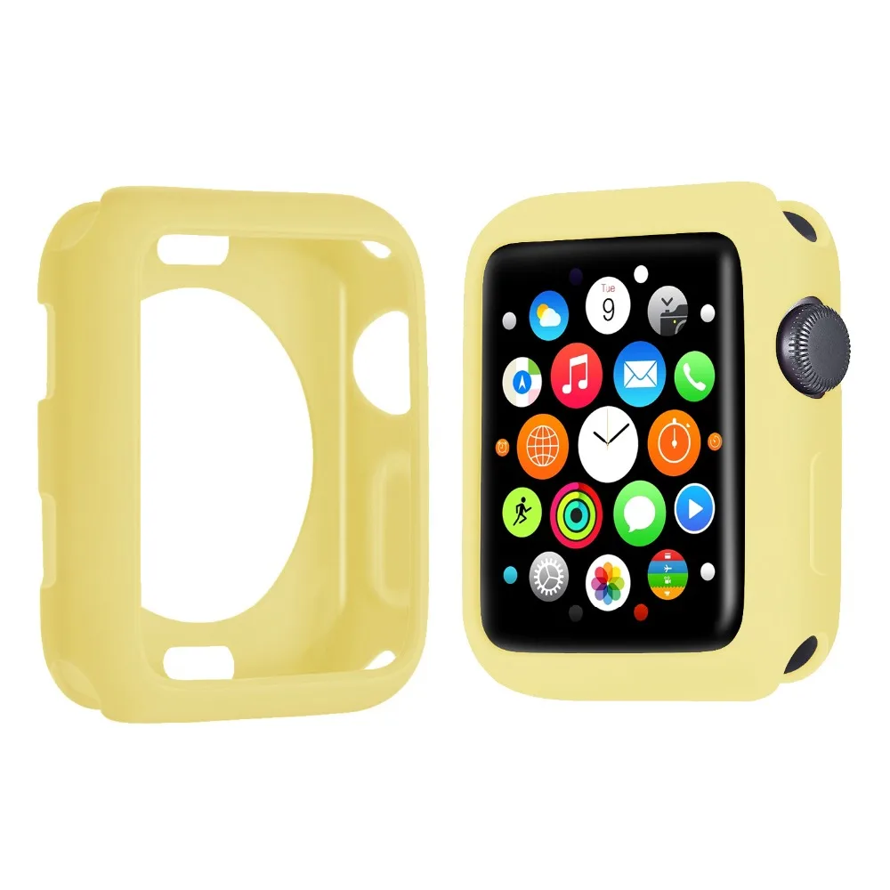 Чехол из ТПУ для Apple Watch Case 5 4 3 2 1 band 38 мм 42 мм 40 мм 44 мм силиконовый стильный мягкий защитный чехол из ТПУ