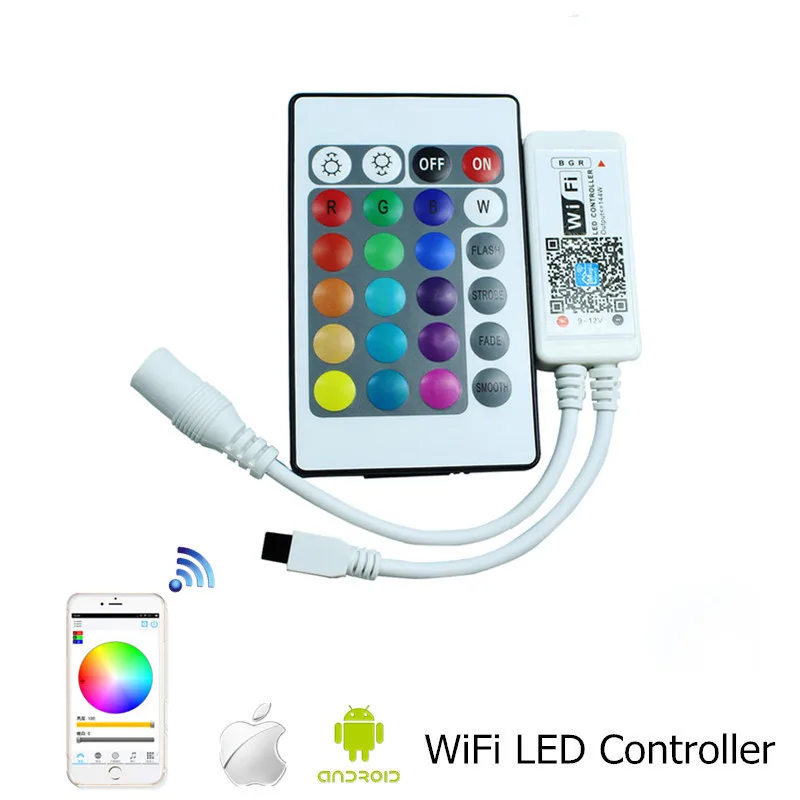 5 м 10 м Wi-Fi RGB Светодиодные ленты SMD 5050 12 В 30 светодиодный S/M Водонепроницаемый гибкая лента + WiFi контроллер + Мощность для дома вечерние