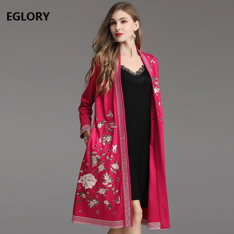 

2019 Spring Summer Autumn Fashion Coat Jacket Plus Size Clothing Women Exquisite Embroidery Coat Cardigans Female Coat Overcoat