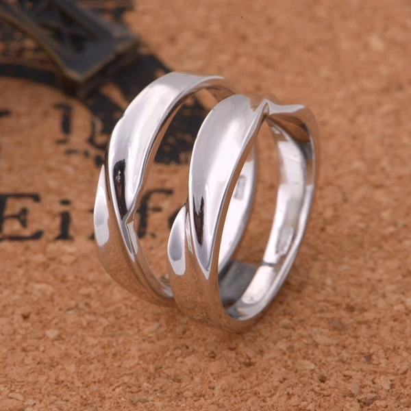 Wedding Rings Luxury Pair Fashion Couple Commitment Ring Jewelry Para Mulher Silver Color Engagement Ringen Set Gifts J008