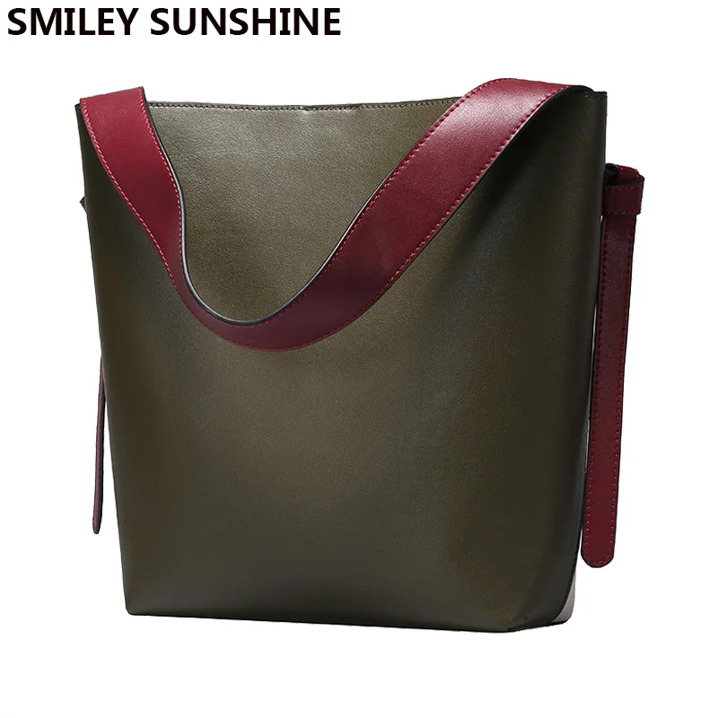 SMILEY SUNSHINE, женская сумка-мешок, модный дизайн, женские сумки через плечо, кошельки и сумки из натуральной кожи, женская сумка-мессенджер - Цвет: green