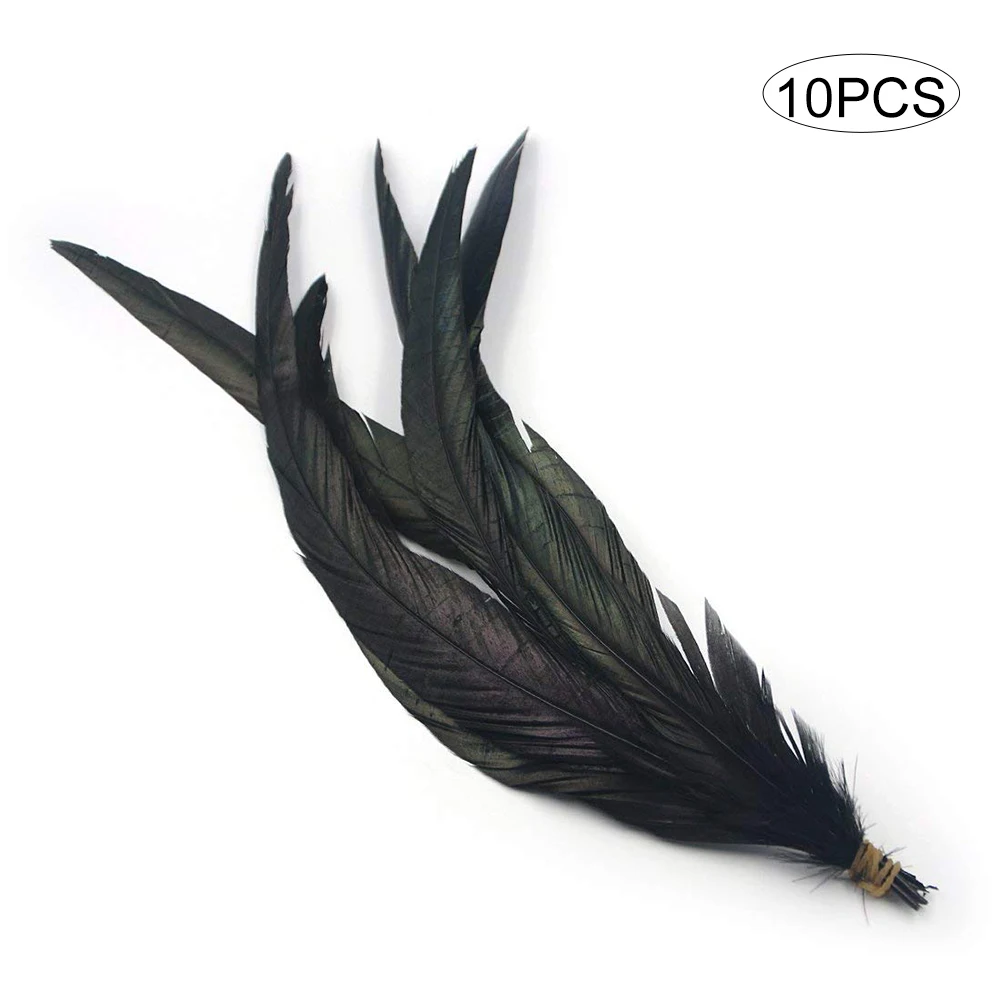 Петух Перья Coque хвост перья красочные Ремесло 12 20 дюймов Lengh Pack из 10 черный|Перо| |