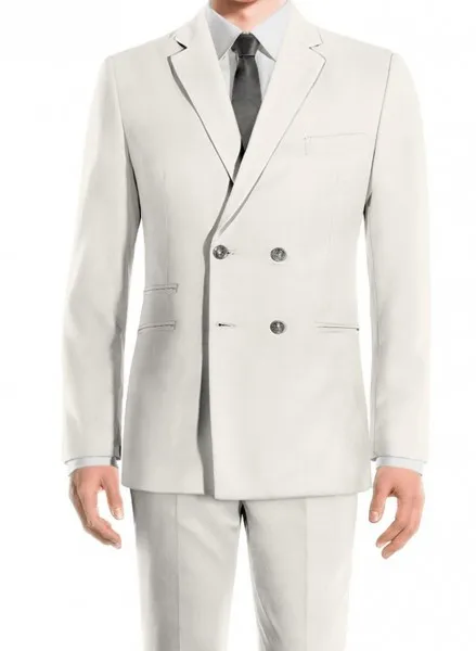 Men's peaked lapel double breasted white suit man slim fit formal smart casual Married Business wedding party tuxedo |