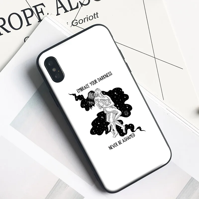 Эстетический чехол indie с цитатами мягкий силиконовый для телефона Apple iPhone 5 5s Se 6 6s 7