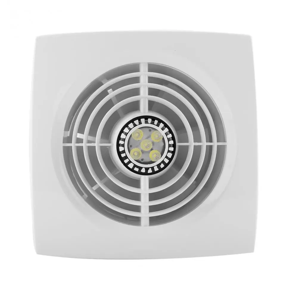 220 V Вытяжной вентилятор кухни, ванной, туалета окна вентиляционная решетка выхлопной воздух воздуходувки для уборки вытяжной вентилятор с светодиодный свет