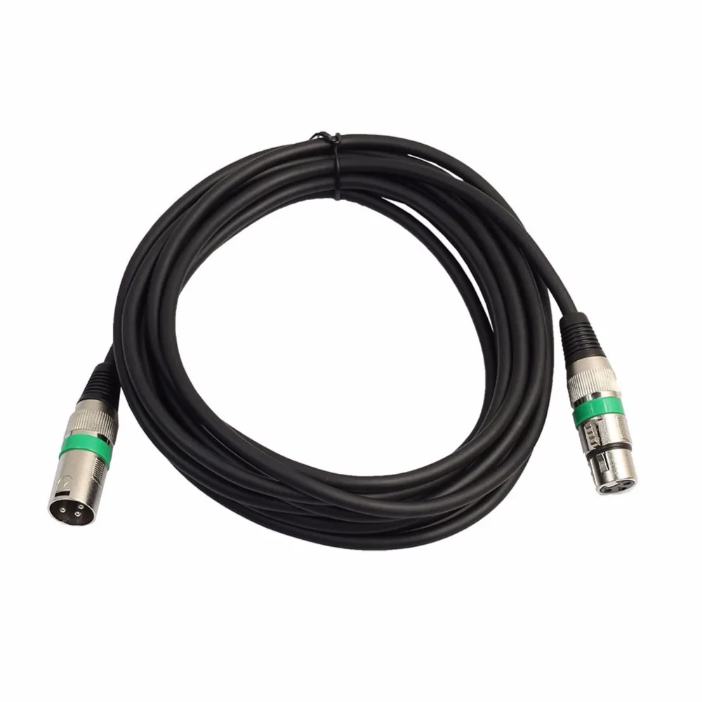 5m Green 6FT Microphone Audio Connector Pin XLR Female Male Mic