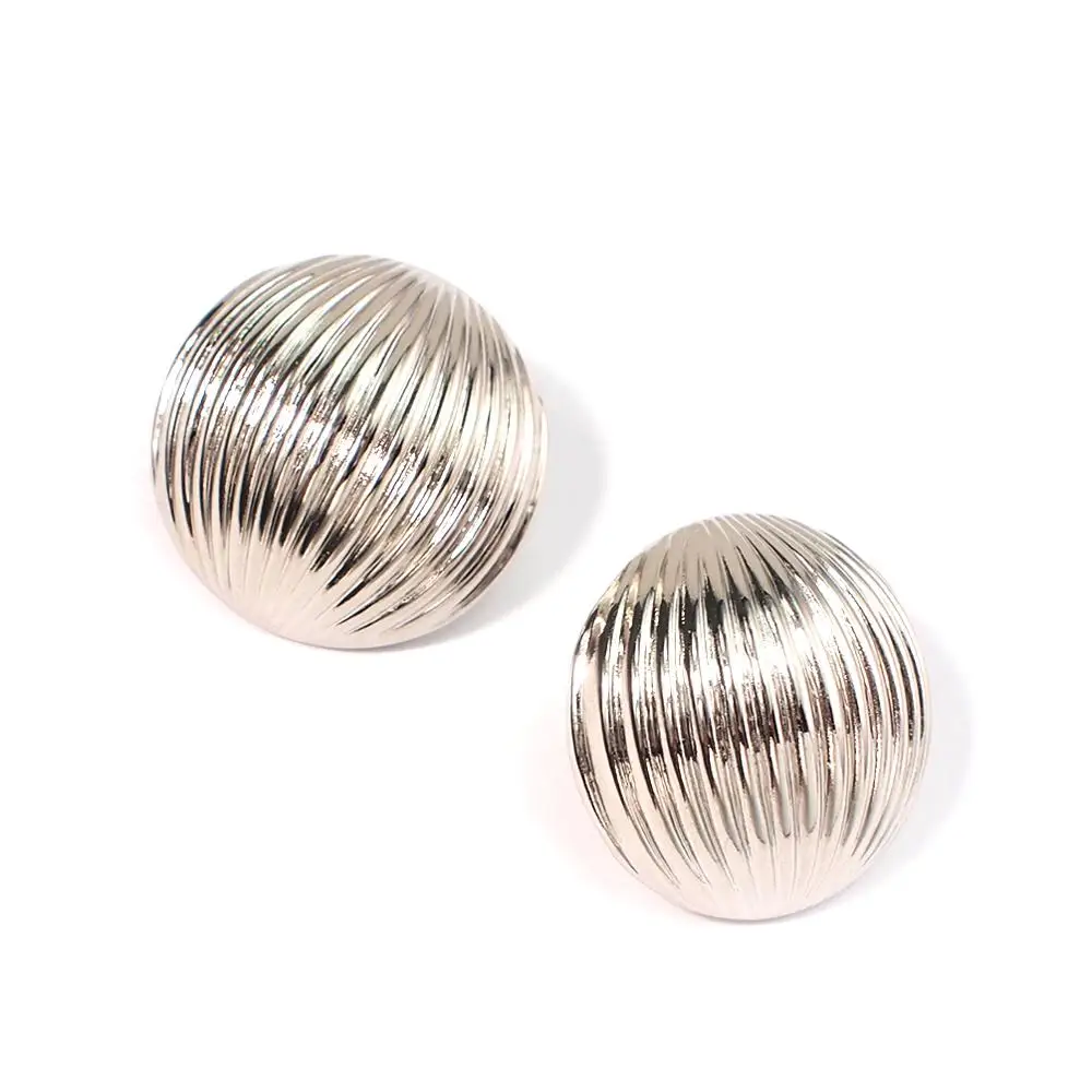 Серьги-гвоздики в стиле панк с круглой шероховатой поверхностью для женщин, простые Оригинальные металлические большие серьги, ювелирные аксессуары UKMOC - Окраска металла: Silver Earrings