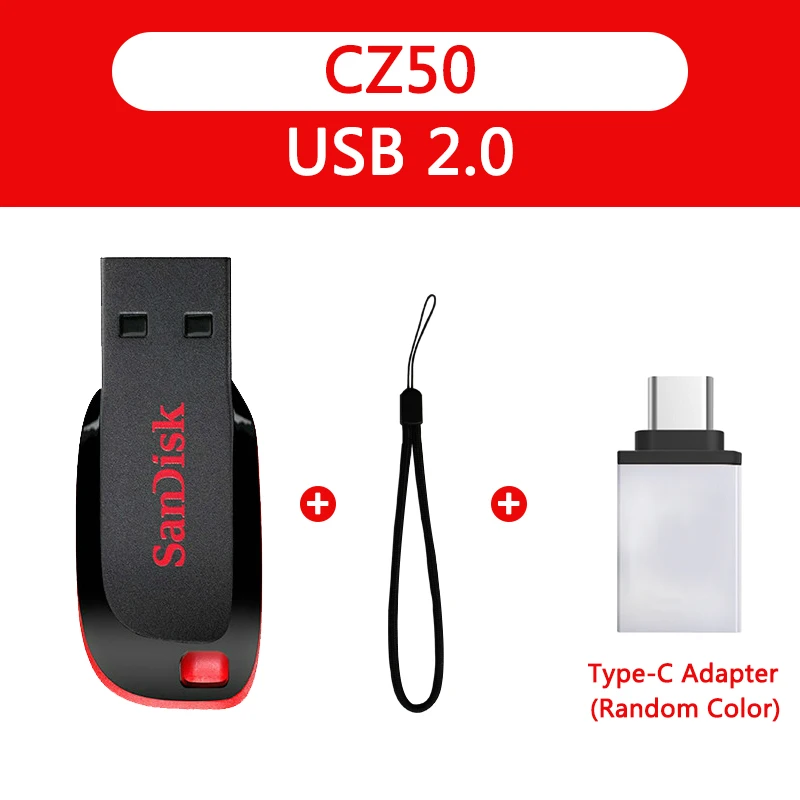 Sandisk CZ50 usb флеш-накопитель 32 ГБ мини usb флеш-накопитель usb флешка 8 Гб 16 Гб usb карта памяти 64 Гб флэш-диск 128 ГБ