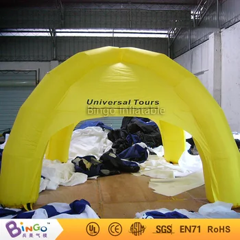 

Free Shipping Yellow inflatable dome camping tent / inflatable tent with 4 pillars toy tent