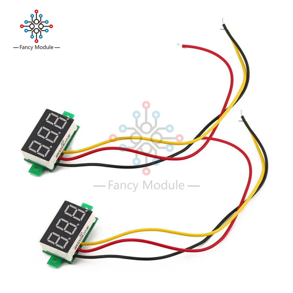 Diymore мини 0,28 дюйма 0,28 дюйма 3 провода светодиодный дисплей Цифровой вольтметр Синий Красный Зеленый Желтый Whtie DC 0-100 в измеритель напряжения тестер