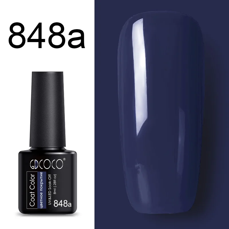 86102 GDCOCO Новое поступление лучший лак гель года Soak Off светодио дный LED гель лаки для ногтей база пальто не протирать Топ Цвет гель лак Ногтей гель - Цвет: 848a