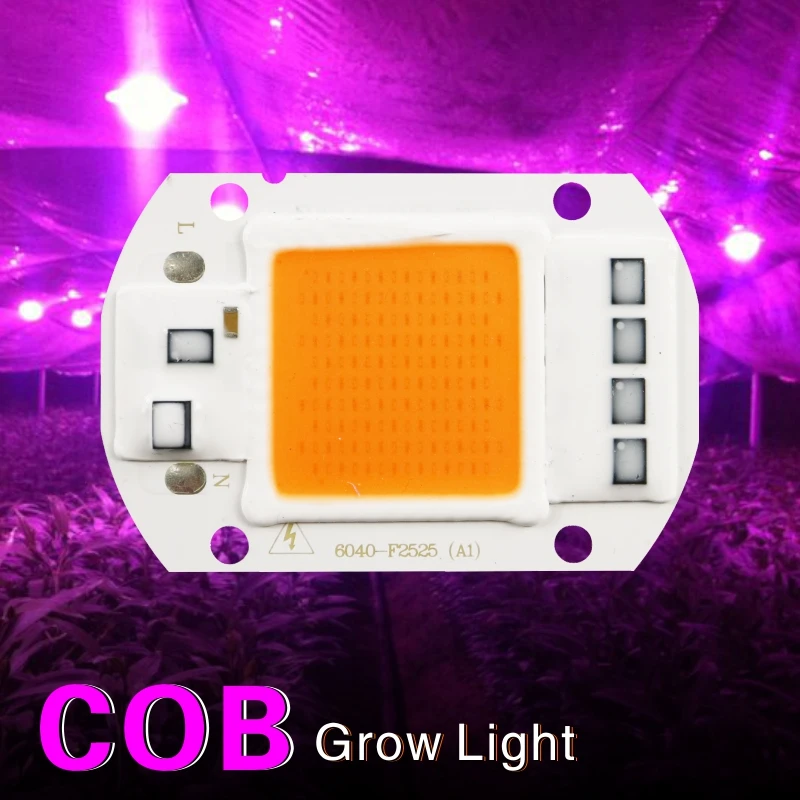 

Hydroponice Led grow light 20w 30w 50w Cob chip AC 220V 110V full spectrum 380nm-840nm for Indoor Plant Seedling Grow and Flower