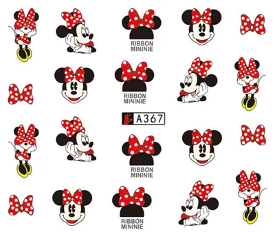 

Nail sticker art decoration mickey mouse bowknot slider adhesive Water Transfer decals manicure lacquer accessoires polish foil