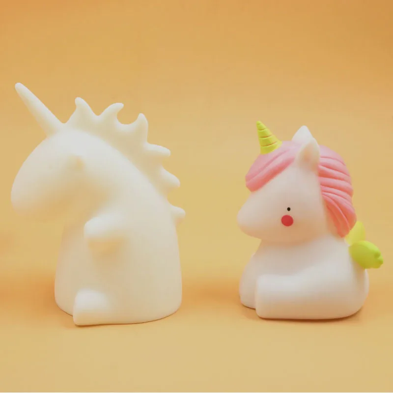Sleeping Light PVC Night Lights Unicorn Tyrannosaurus Bedroom Ornaments Kids Gifts Small Table Lamp Baby Room Decorative