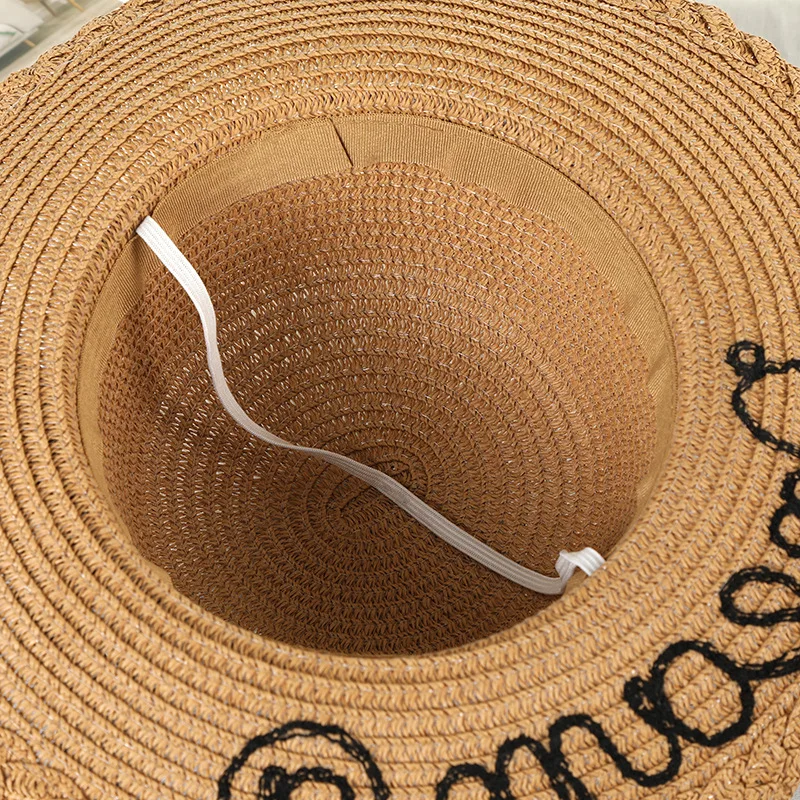 Новый Родитель-ребенок женский летний пляж шляпа солнца Шапки путешествия Кепки дамы диких большая шляпа письмо солнцезащитный крем