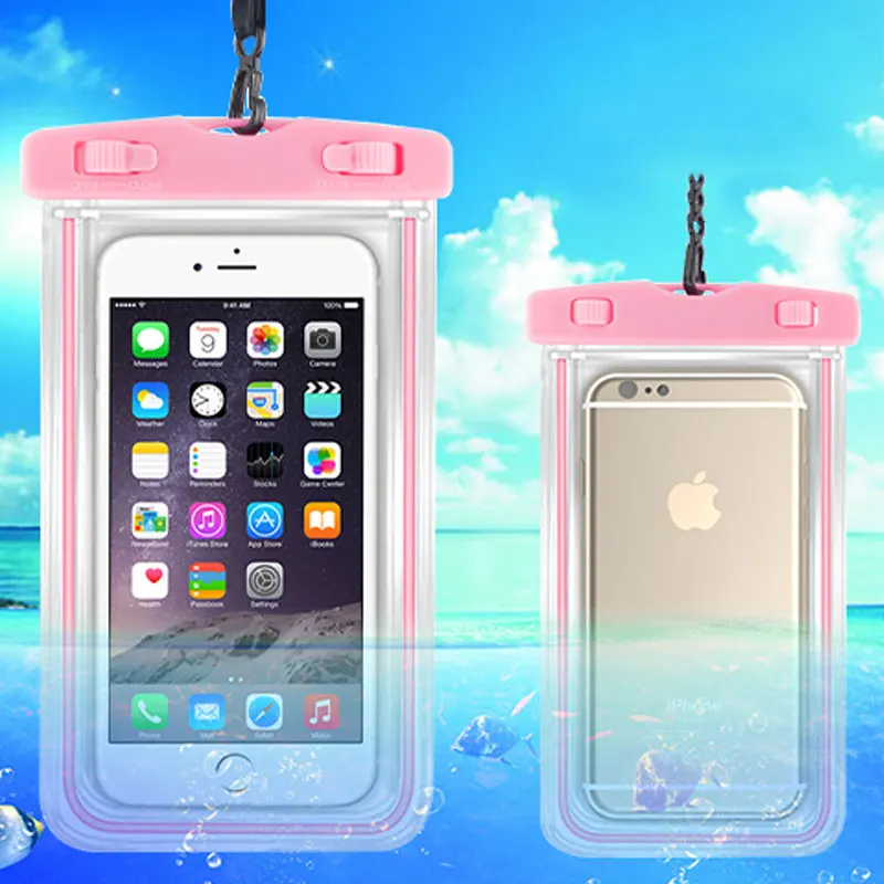 

Universal Waterproof Phone Bag Dry Touch Pouch with Luminous Edge 5.5 inch for iphone 6 6s 7 plus Beach Underwater Swimming Pool