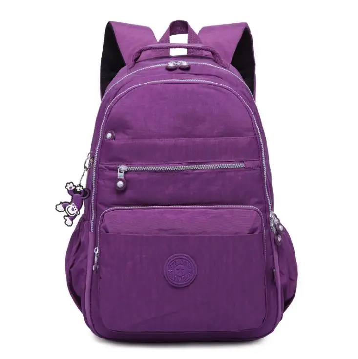 Повседневный школьный рюкзак Bolsa Kiple для девочки-подростка Mochila Escolar с брелок "Обезьяна" - Цвет: Фиолетовый