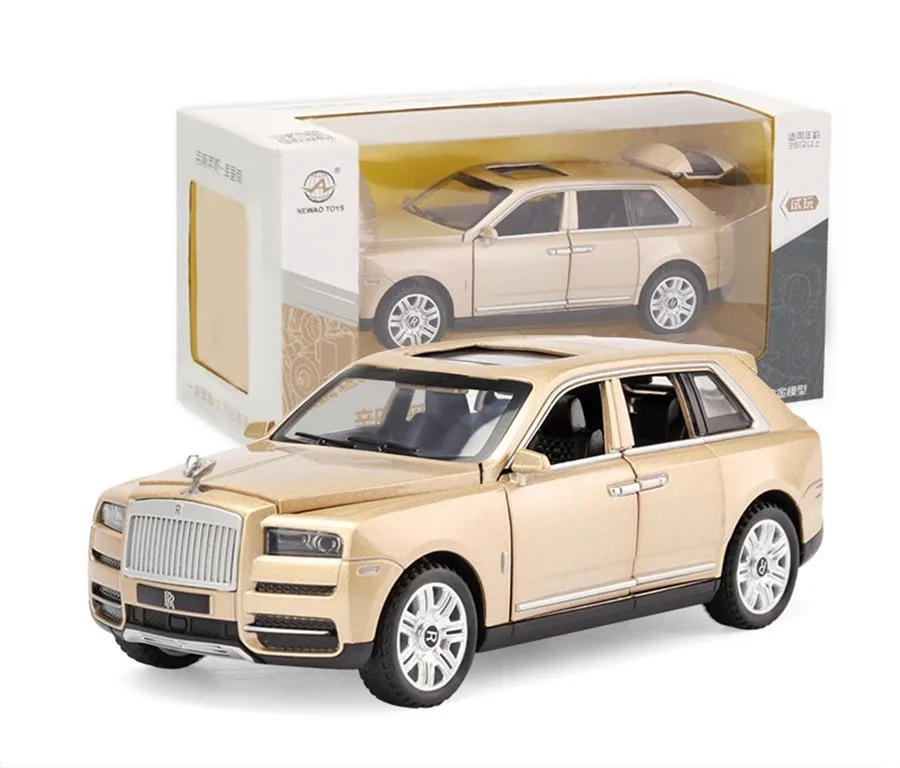 Литая 1:32 шкала Rolls Royce Cullinan модели автомобилей металлическая модель звук и светильник оттяните назад внедорожник для детей 6 дверей можно открыть