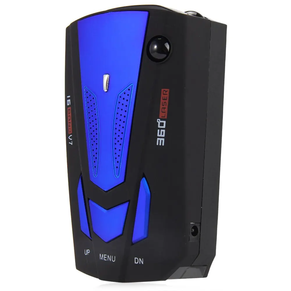 

V7 Blue/Red Car Radar Detector 360 Degree 16 Band Scanning LED Display Auto Detectors English/ Russian Voice Alert Warning